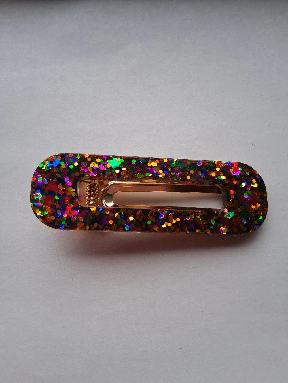 5/$25 Hand Crafted Rainbow Glitter Snap Clip